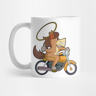 Horse as Cowboy with Lasso & Motorcycle Mug